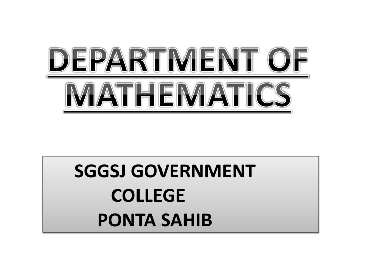 department of mathematics