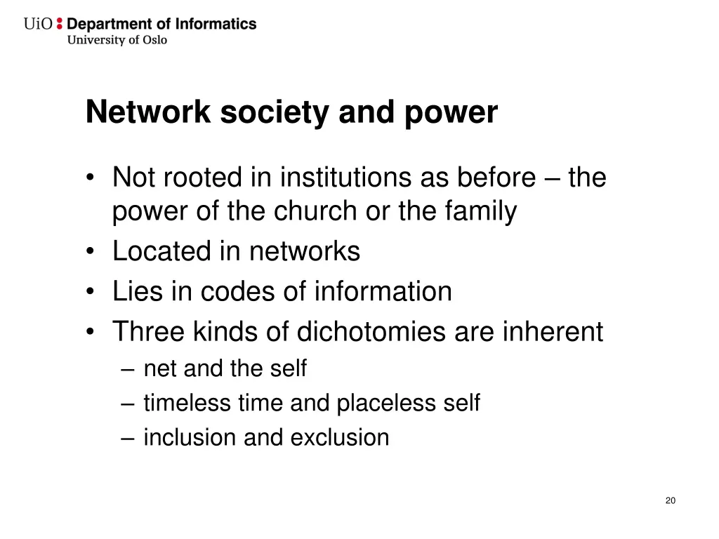 network society and power