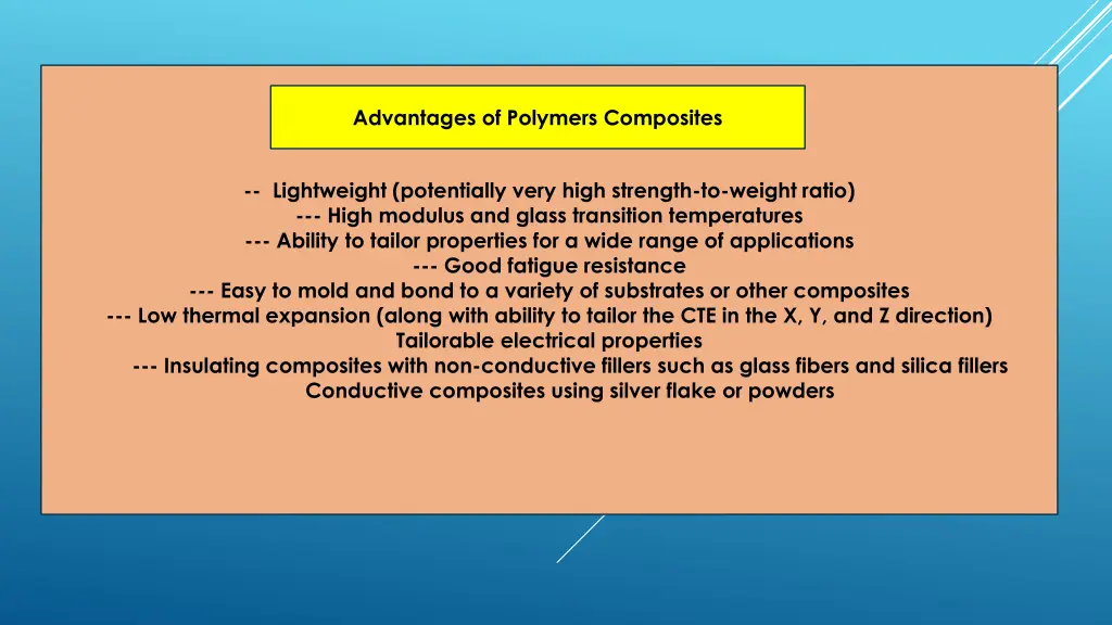 advantages of polymers composites