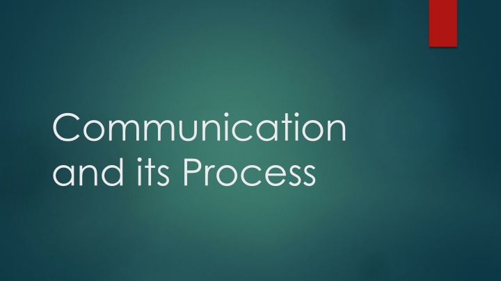 communication and its process