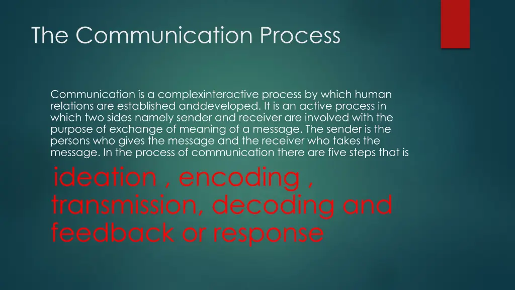 the communication process