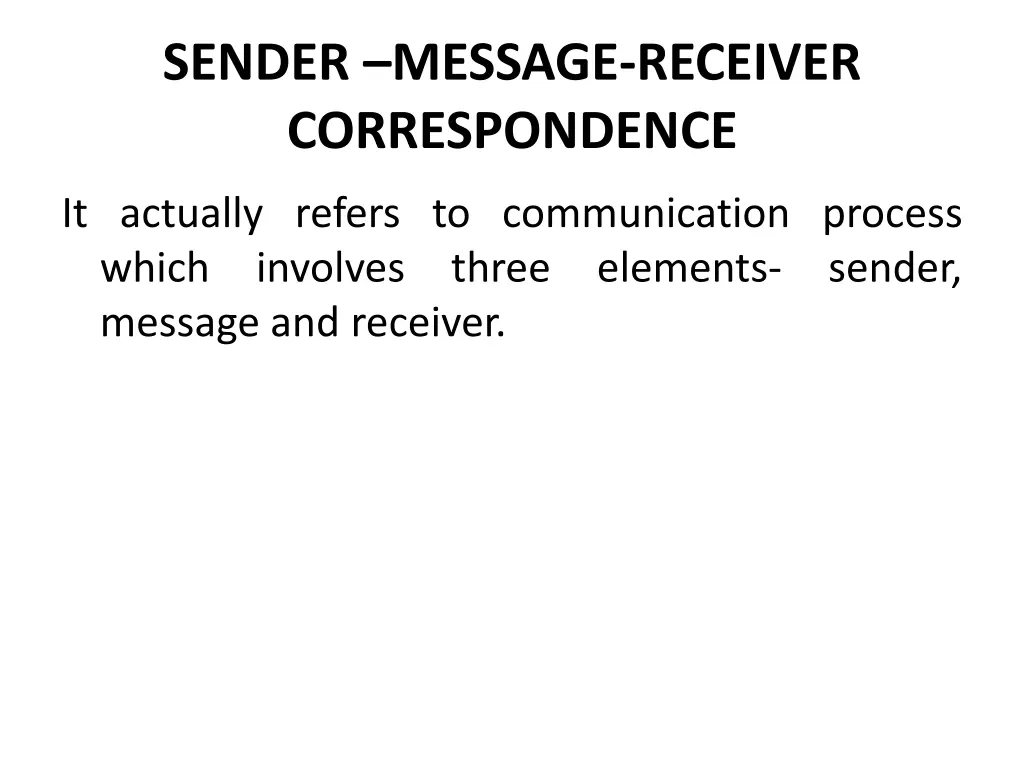 sender message receiver correspondence 1