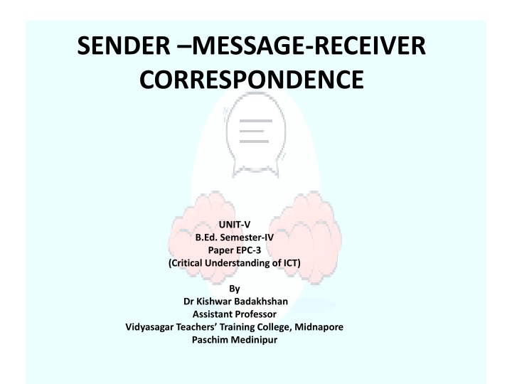 sender message receiver correspondence