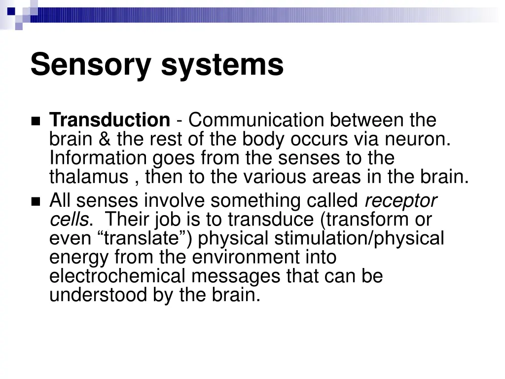 sensory systems