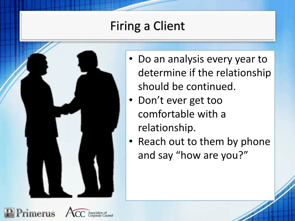 firing a client