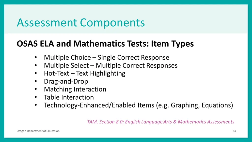 assessment components