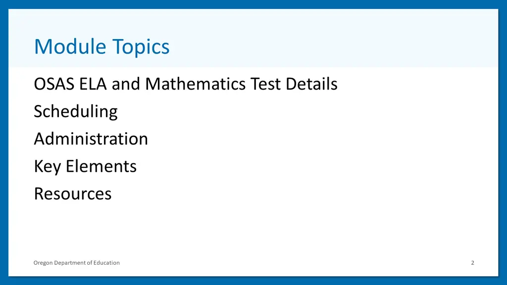 module topics