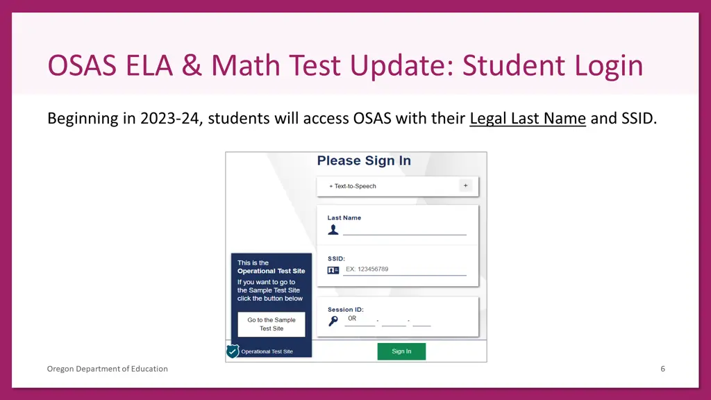 osas ela math test update student login