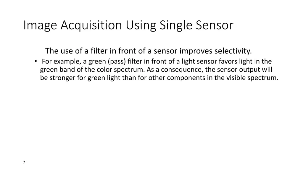 image acquisition using single sensor 1