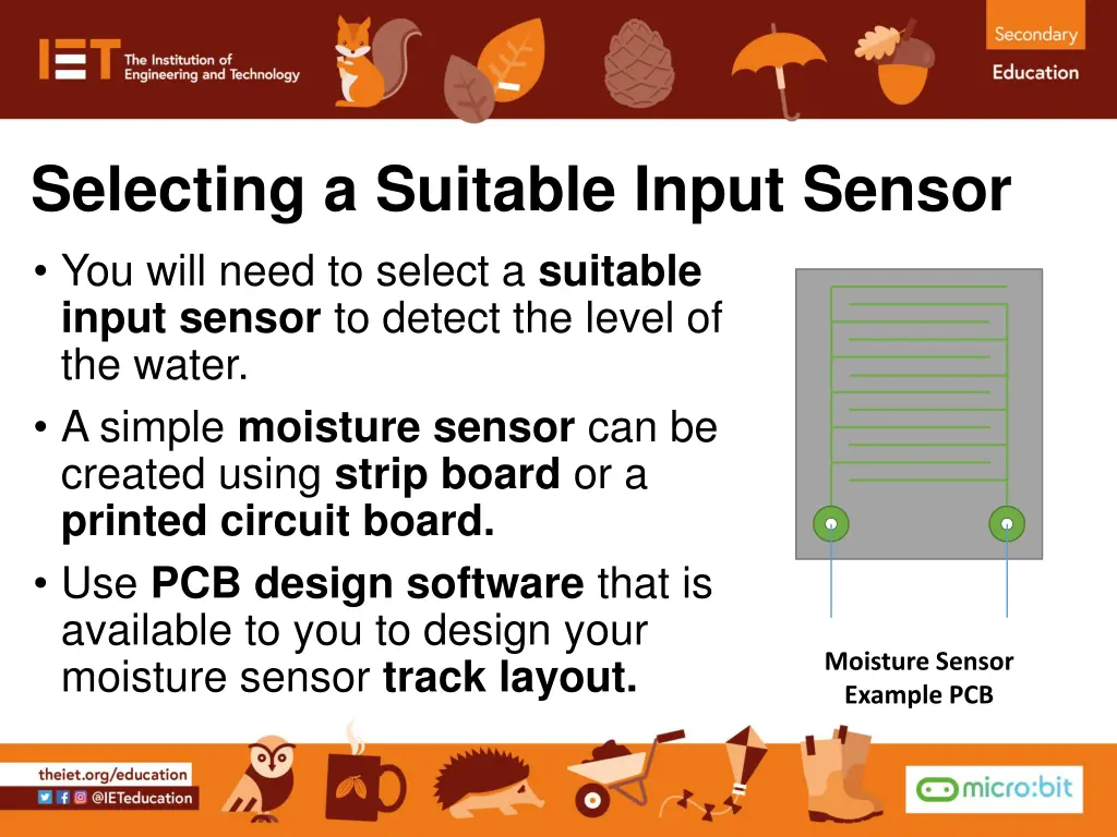 selecting a suitable input sensor you will need