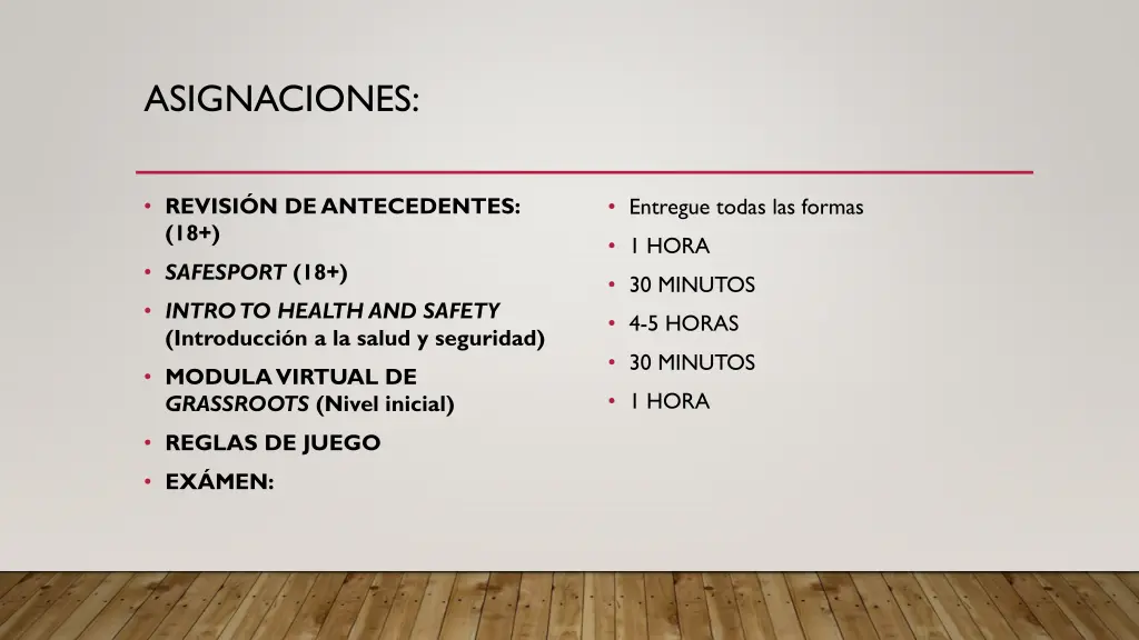 asignaciones