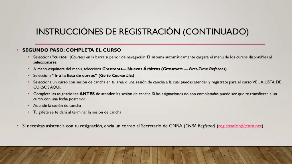 instrucci nes de registraci n continuado