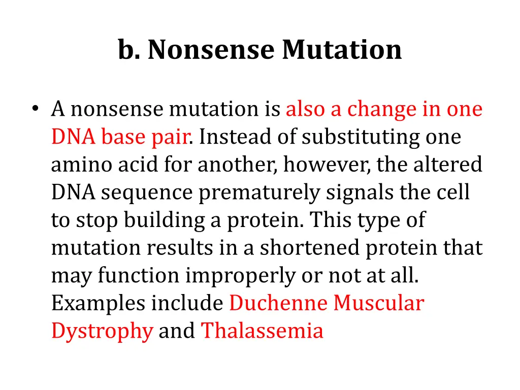 b nonsense mutation