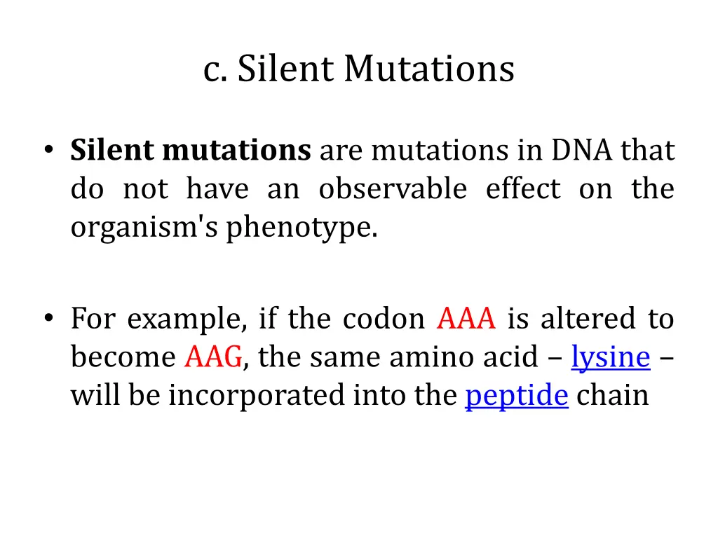 c silent mutations