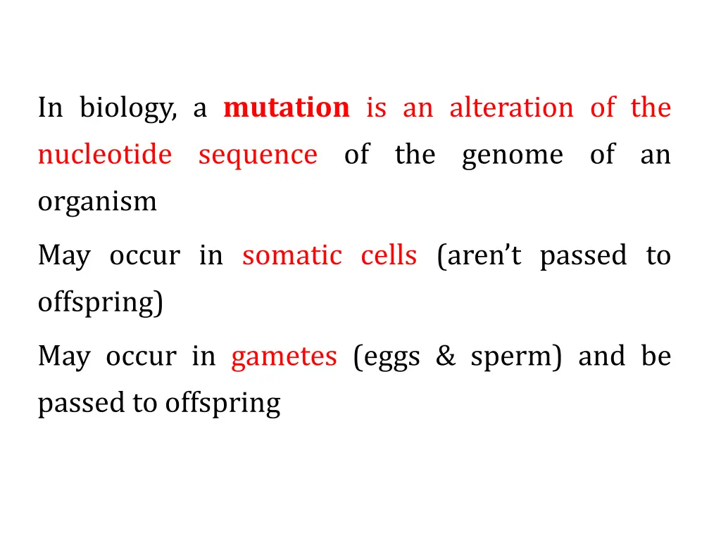 in biology a mutation is an alteration