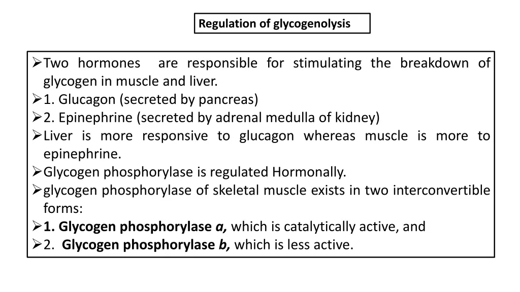 regulation of glycogenolysis