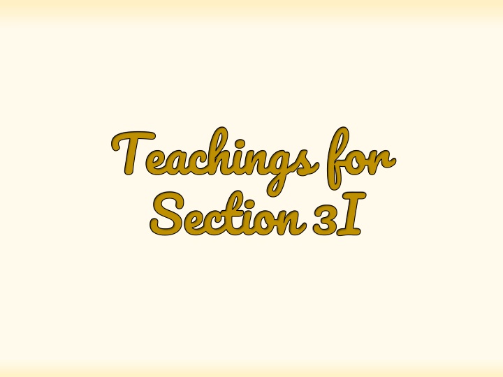 teachings for section