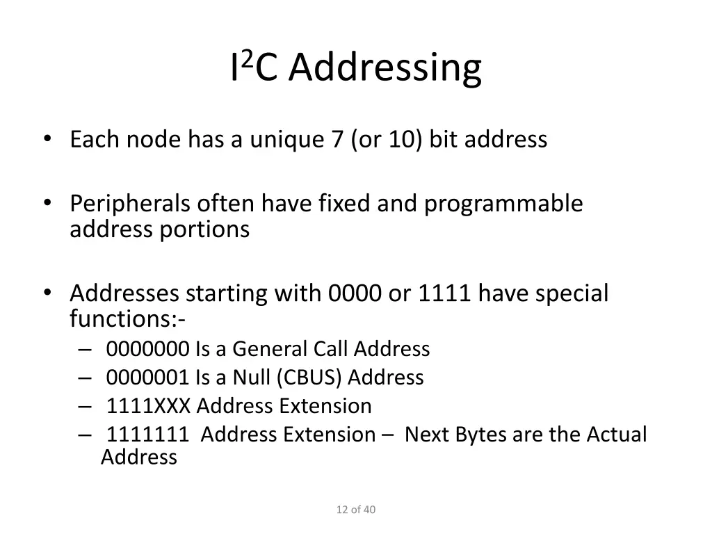 i 2 c addressing