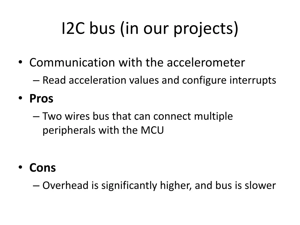 i2c bus in our projects