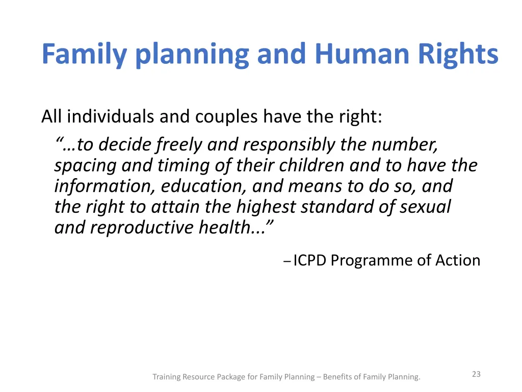 family planning and human rights