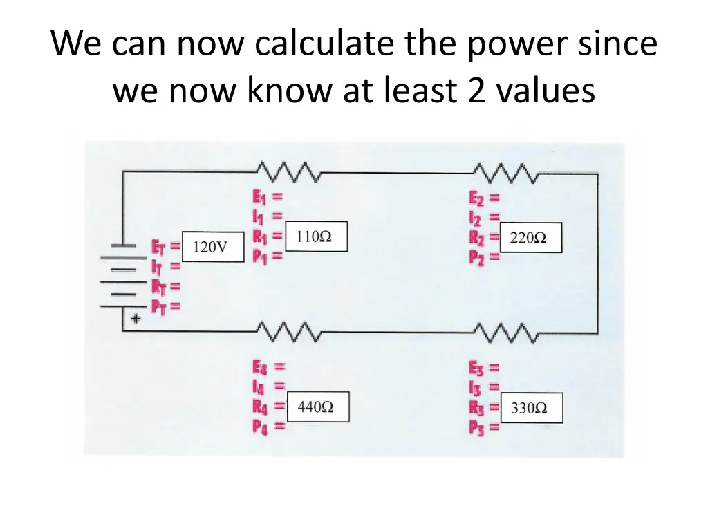 we can now calculate the power since we now know