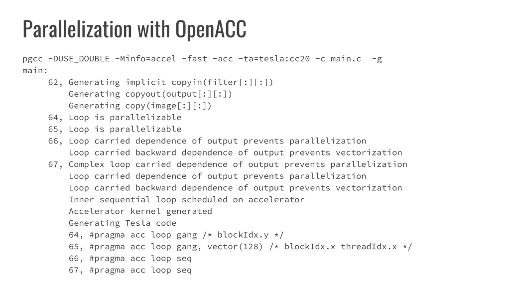 parallelization with openacc