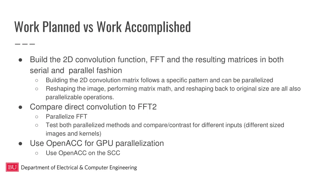 work planned vs work accomplished