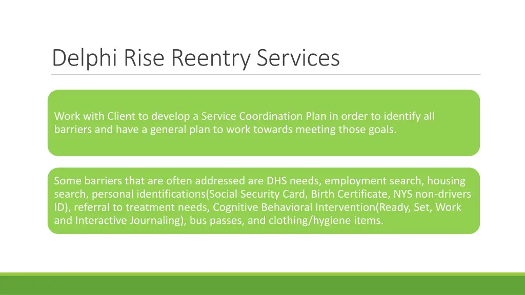 delphi rise reentry services