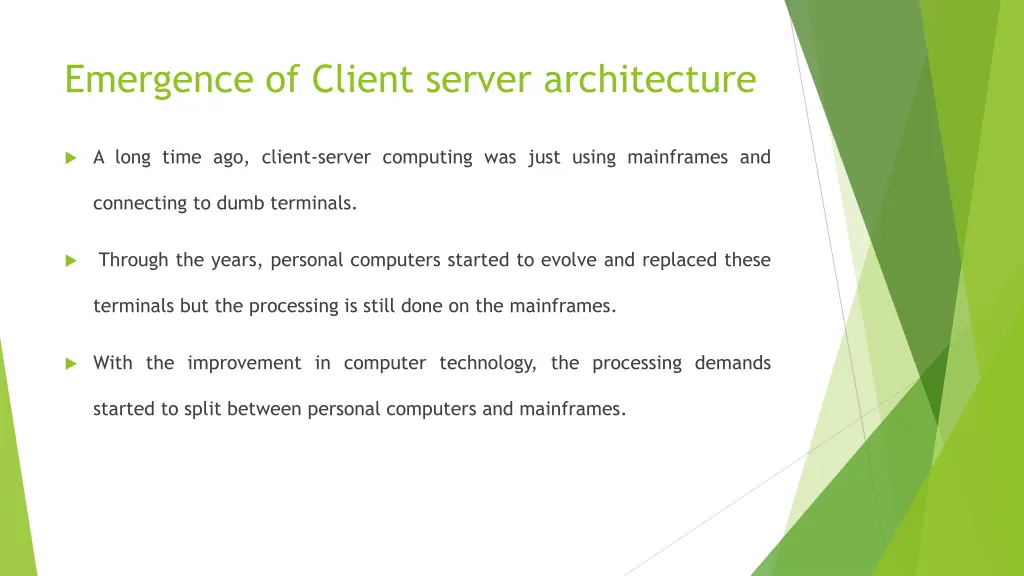 emergence of client server architecture