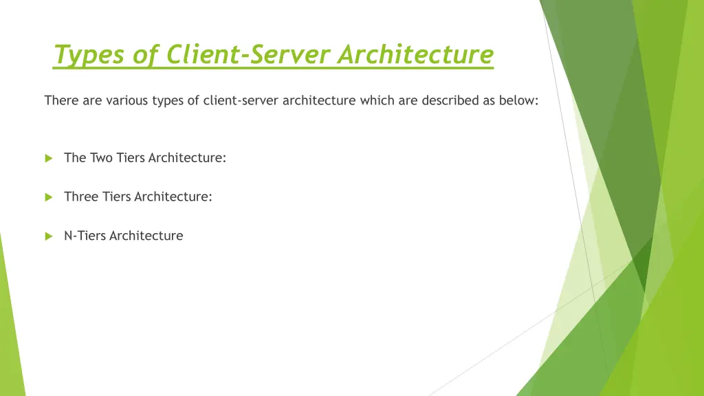 types of client server architecture