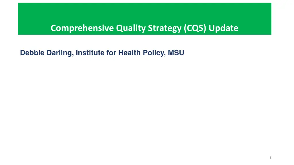 comprehensive quality strategy cqs update