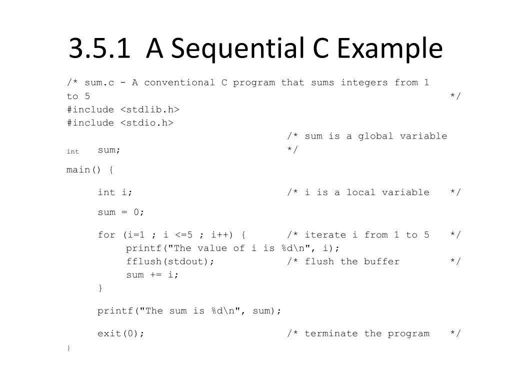 3 5 1 a sequential c example