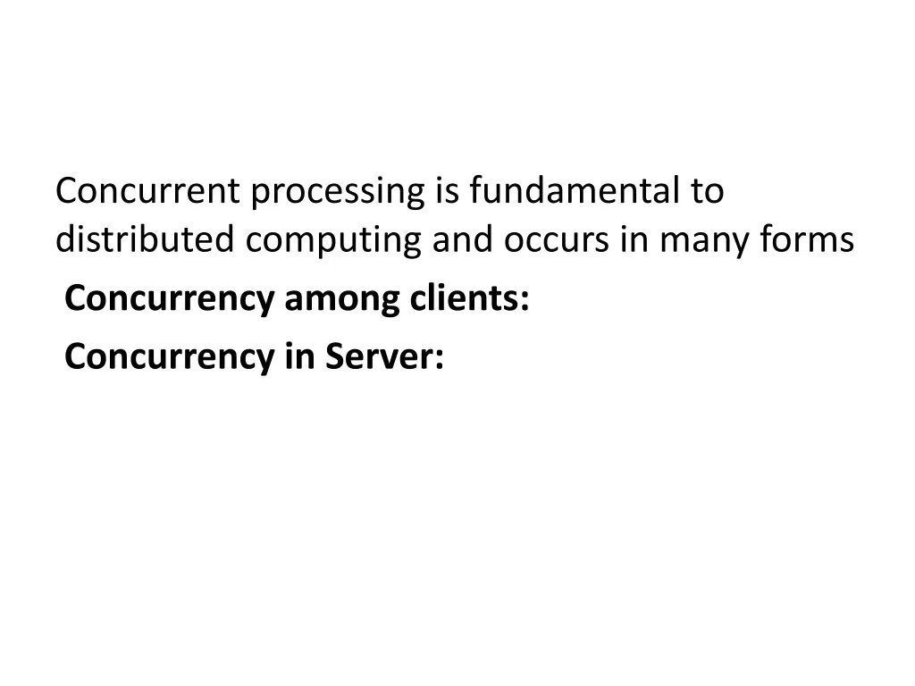 concurrent processing is fundamental