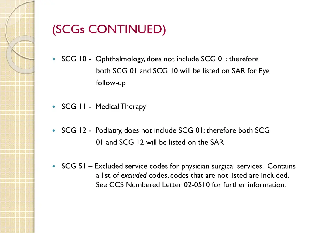 scgs continued