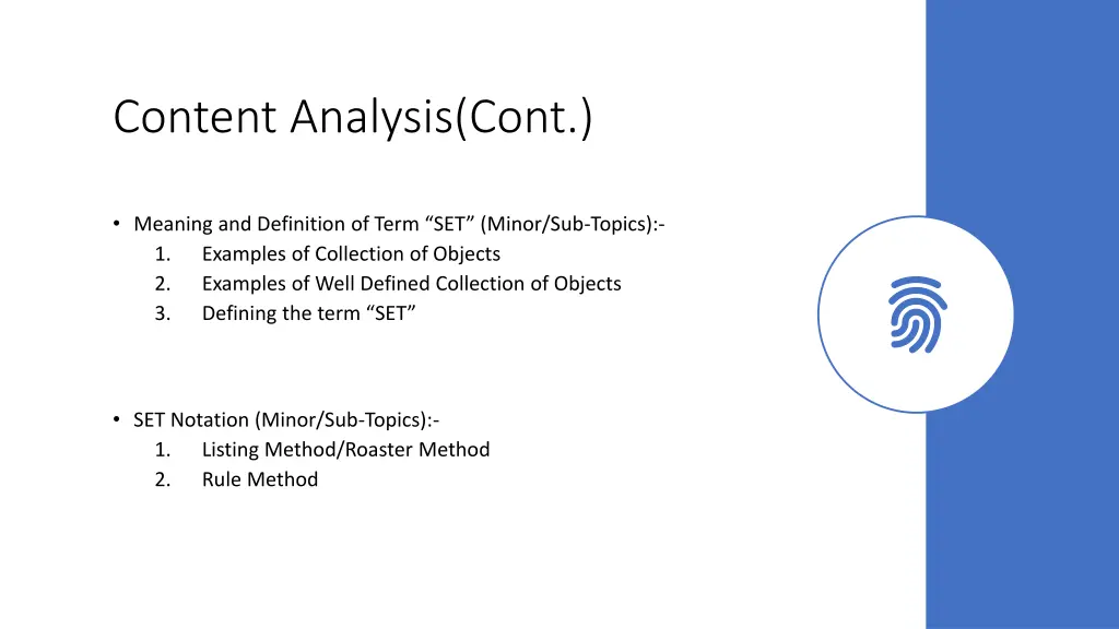 content analysis cont