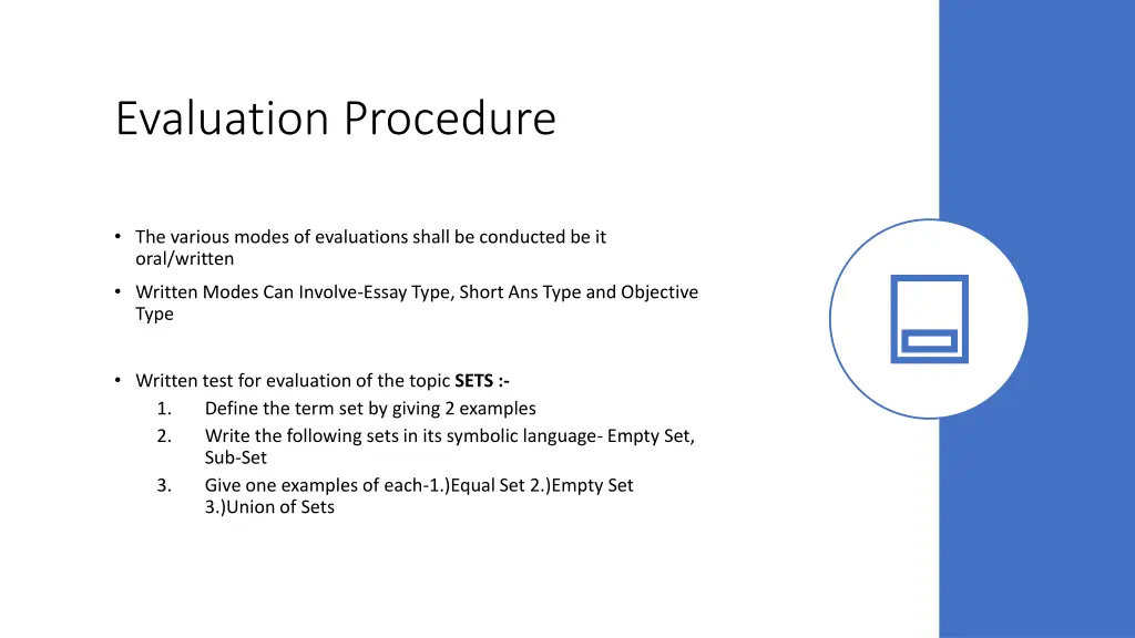 evaluation procedure