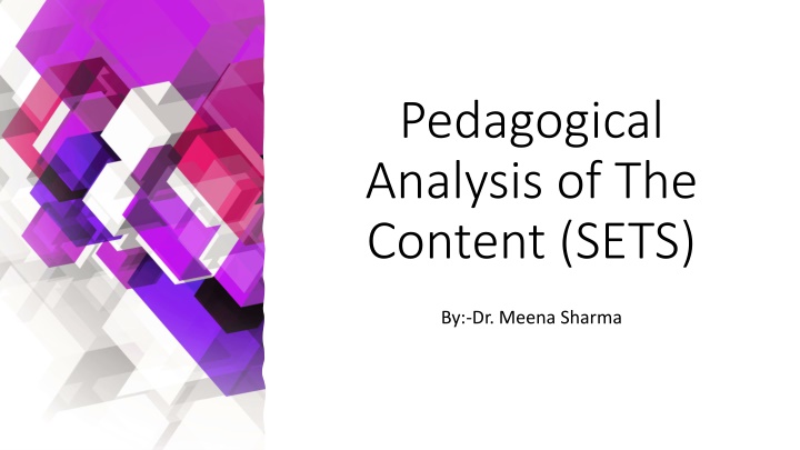 pedagogical analysis of the content sets