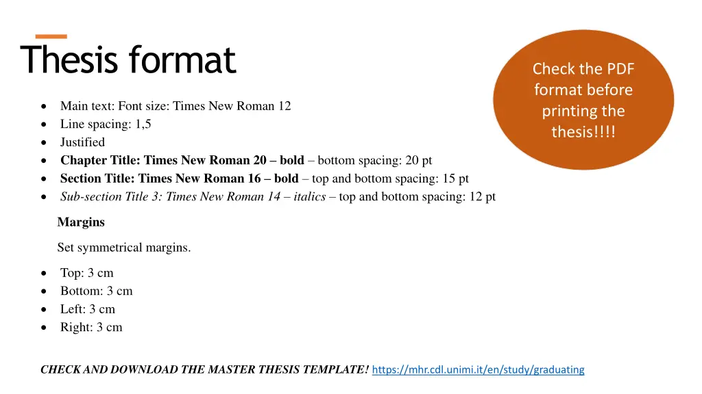 thesis format