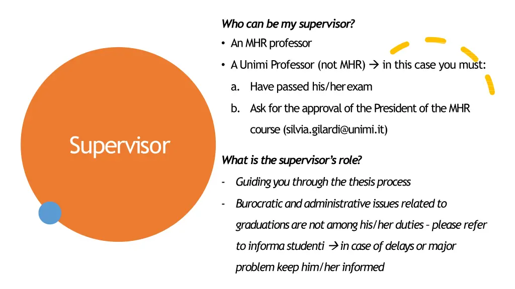 who can be my supervisor an mhr professor