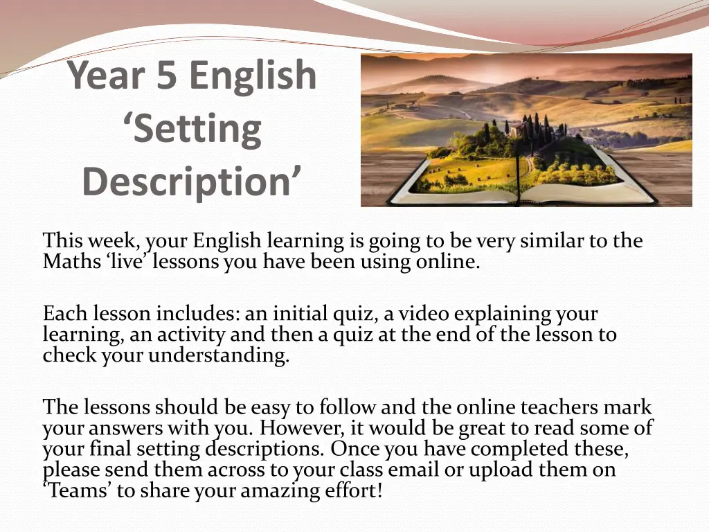 year 5 english setting description