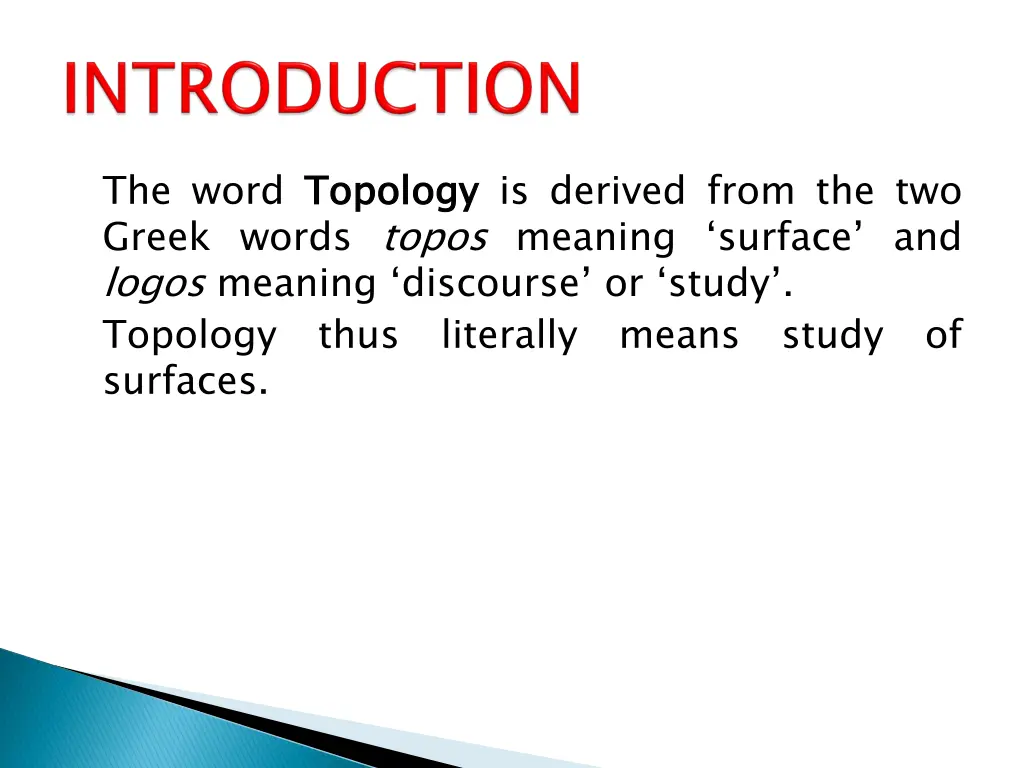 the word topology greek words topos meaning