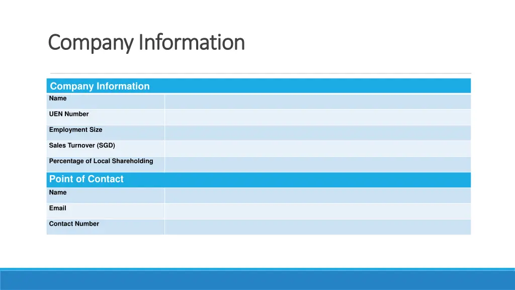 company information company information