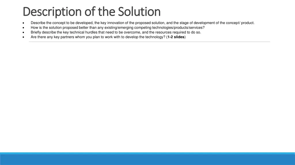 description of the solution description