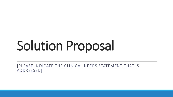 solution proposal solution proposal