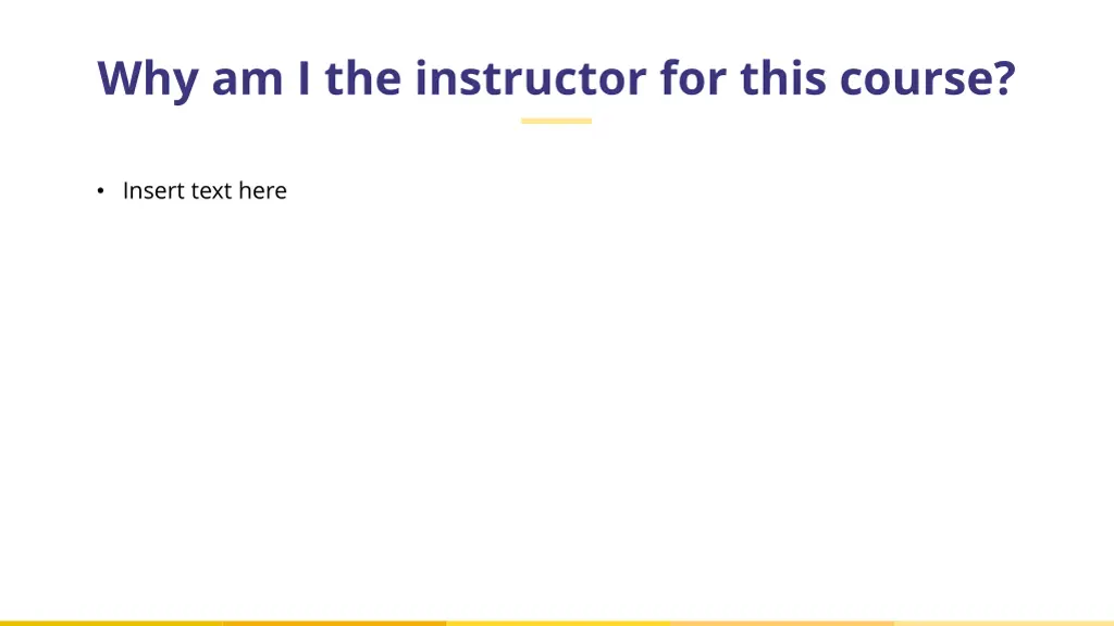 why am i the instructor for this course