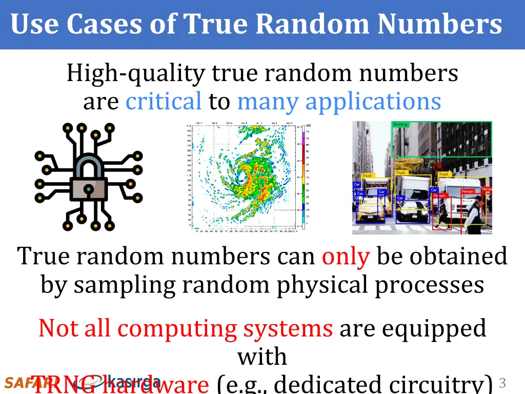 use cases of true random numbers