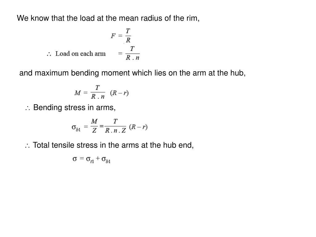 we know that the load at the mean radius