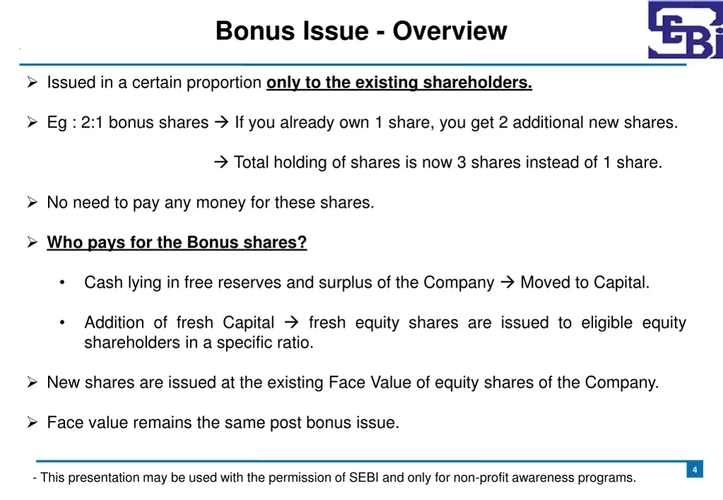 bonus issue overview