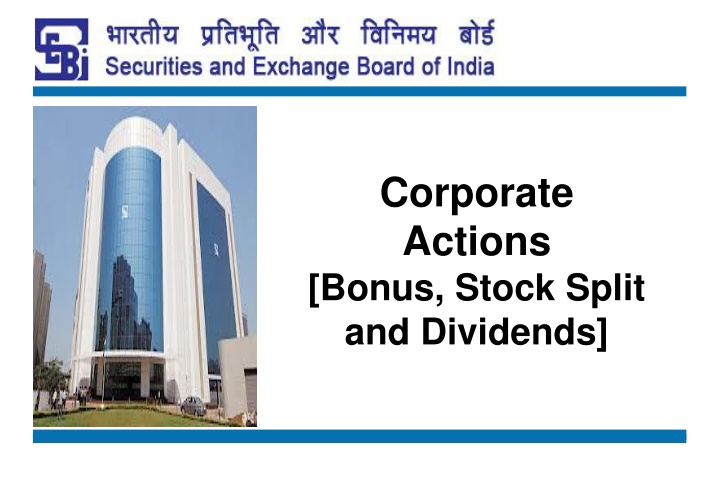 corporate actions bonus stock split and dividends