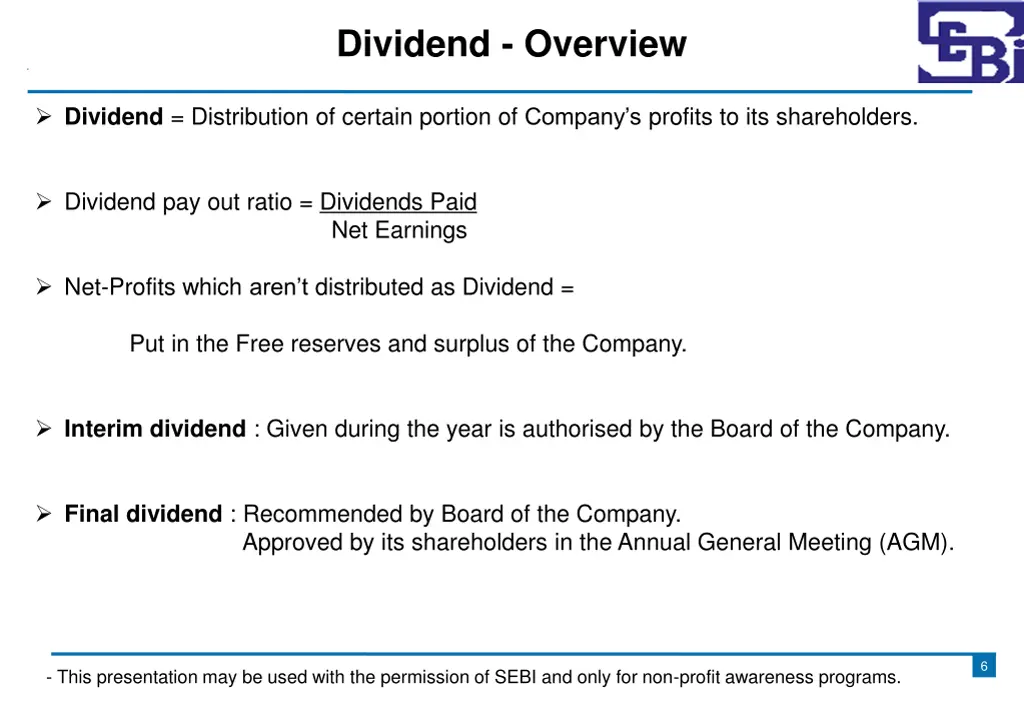 dividend overview